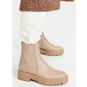 Sam Edelman Laguna Leather Chelsea 1.5” Lug Bootie Neutral Beige Size 8